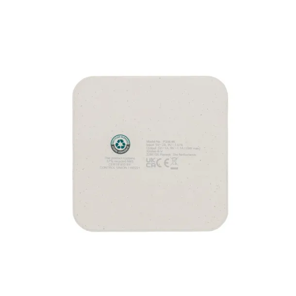  RCS recycled plastic 10W Wireless with USB Ports - XD Collection White 