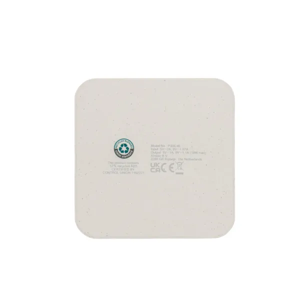  RCS recycled plastic 10W Wireless with USB Ports - XD Collection White 