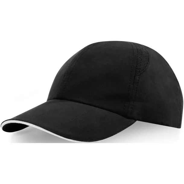 Morion 6 panel GRS recycled cool fit sandwich cap - Elevate NXT Solid black