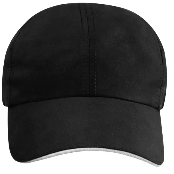 Morion 6 panel GRS recycled cool fit sandwich cap - Elevate NXT Solid black