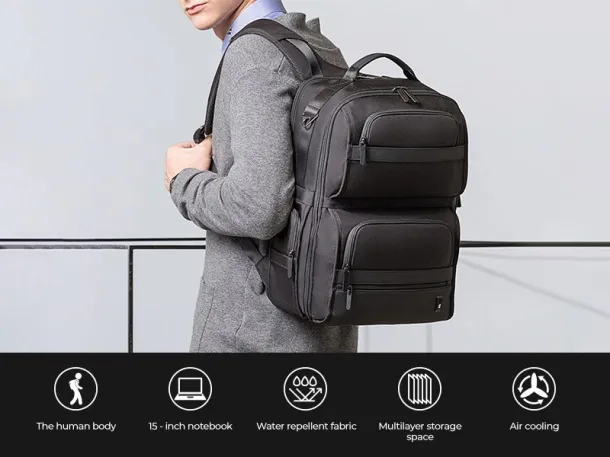 ASTON business backpack - BRUNO Black