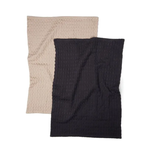  VINGA Cromer waffle kitchen towel, 2 pcs - Vinga black 