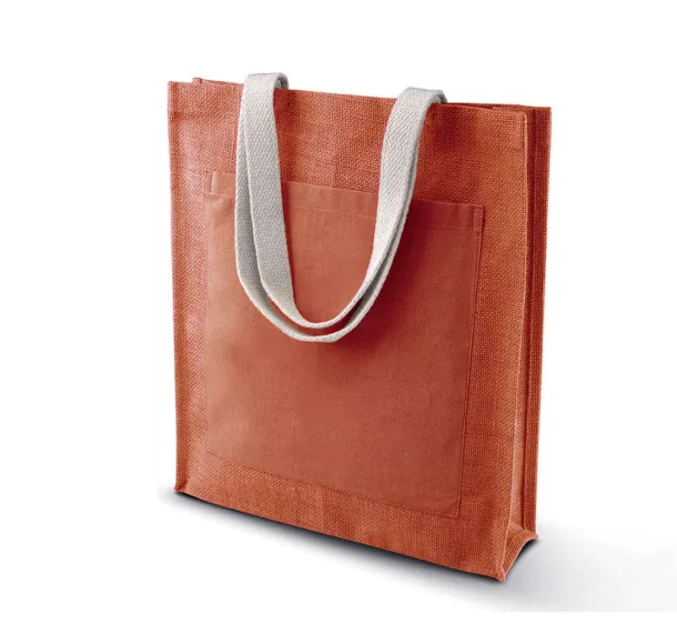  JUTE SHOPPER BAG - Kimood Cherry Red Gold