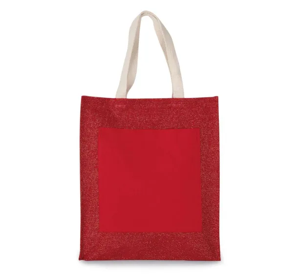  JUTE SHOPPER BAG - Kimood Cherry Red Gold