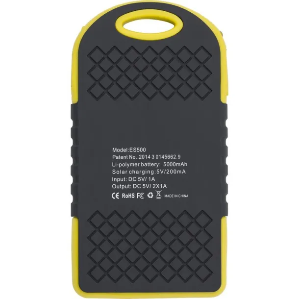  Power bank 4000 mAh, solar charger yellow