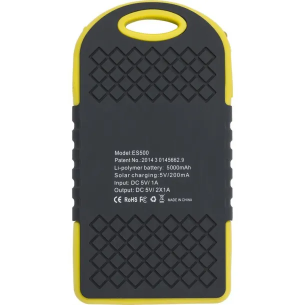  Power bank 4000 mAh, solar charger yellow