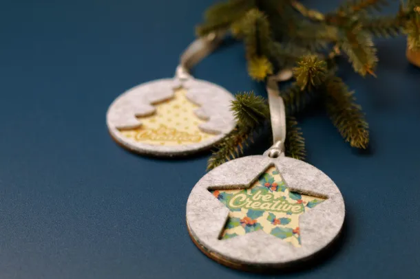 CreaFelt Tree personalizirani ukras za Božićno drvce, Božićno drvce Siva