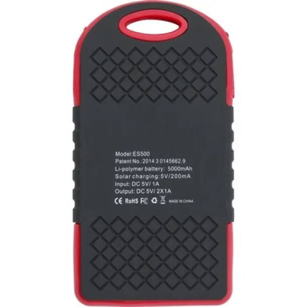  Power bank 4000 mAh, solar charger red