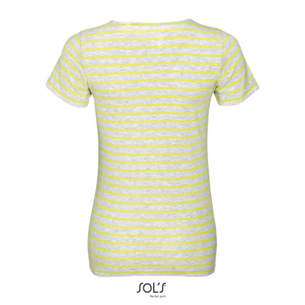  SOL'S MILES WOMEN - ROUND NECK STRIPED T-SHIRT - SOL'S Ash Lemon