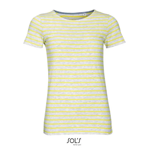  SOL'S MILES WOMEN - ROUND NECK STRIPED T-SHIRT - SOL'S Ash Lemon