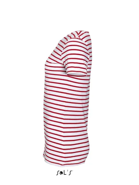  Ženska prugasta majica kratkih rukava, 150 g/m2 - SOL'S Bijela Crvena