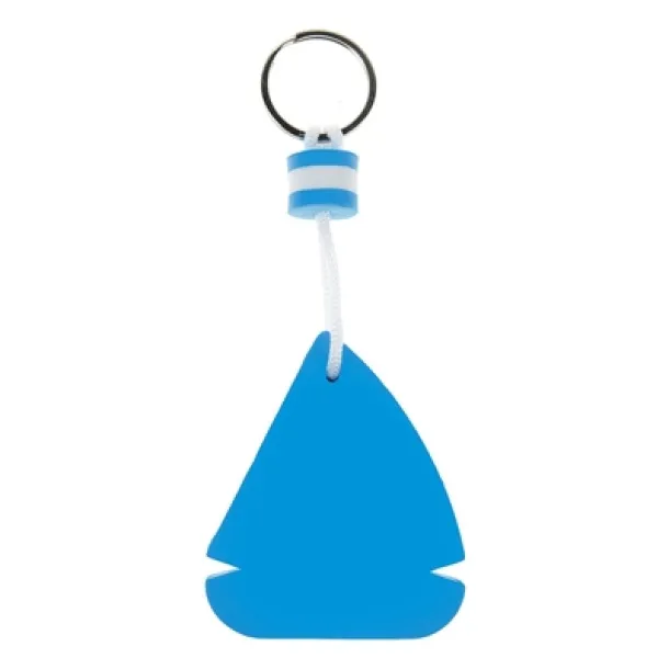  Floating keyring "sailboat" white blue