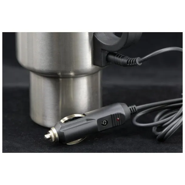 AUTO STEEL MUG thermo mug 450 ml with car charging Silver