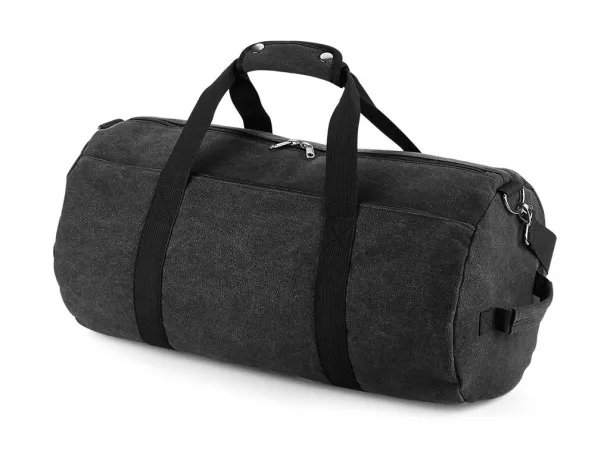  Vintage Canvas Barrel Bag - Bagbase Vintage Black