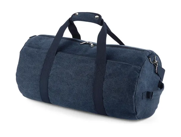  Vintage Canvas Barrel Bag - Bagbase Vintage Oxford Navy