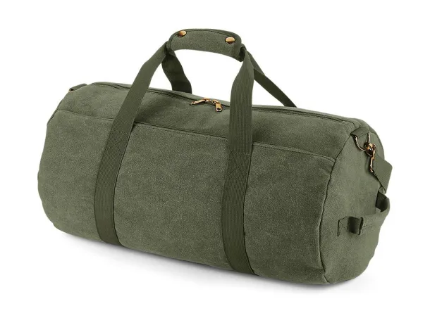  Vintage Canvas Barrel Bag - Bagbase Vintage Military Green