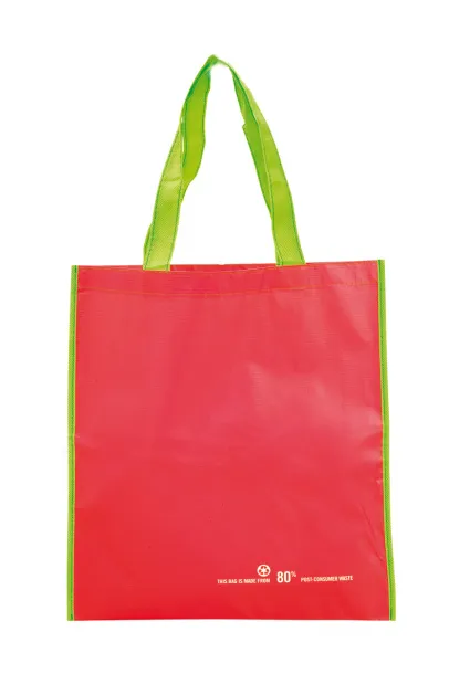 Helena shopping bag Red Lime green