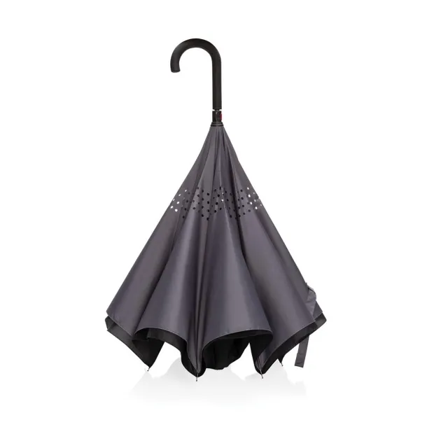  23" Impact AWARE™ RPET 190T reversible umbrella - XD Collection Anthracite 