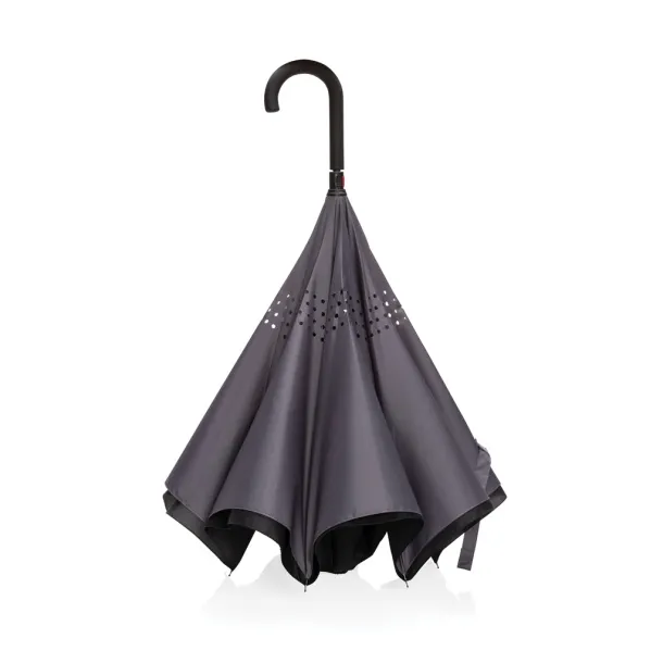  23" Impact AWARE™ RPET 190T reversible umbrella - XD Collection Anthracite 