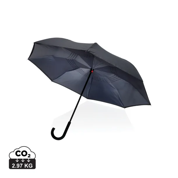  23" Impact AWARE™ RPET 190T reversible umbrella - XD Collection Anthracite 