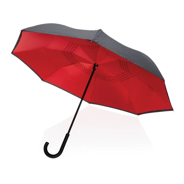  23" Impact AWARE™ RPET 190T reversible umbrella - XD Collection Crvena 