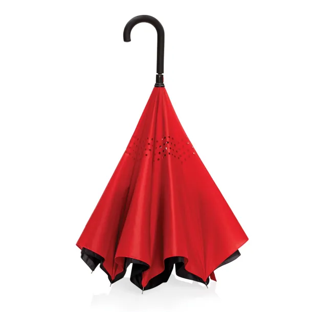  23" Impact AWARE™ RPET 190T reversible umbrella - XD Collection Crvena 