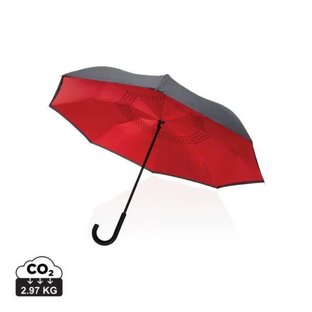  23" Impact AWARE™ RPET 190T reversible umbrella - XD Collection Crvena 