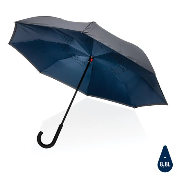  23" Impact AWARE™ RPET 190T reversible umbrella - XD Collection Navy Blue 