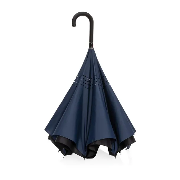  23" Impact AWARE™ RPET 190T reversible umbrella - XD Collection Navy Blue 