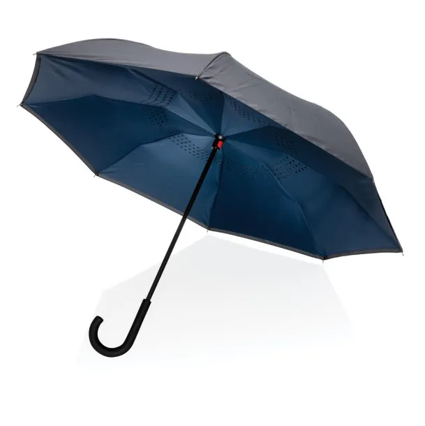  23" Impact AWARE™ RPET 190T reversible umbrella - XD Collection Navy Blue 