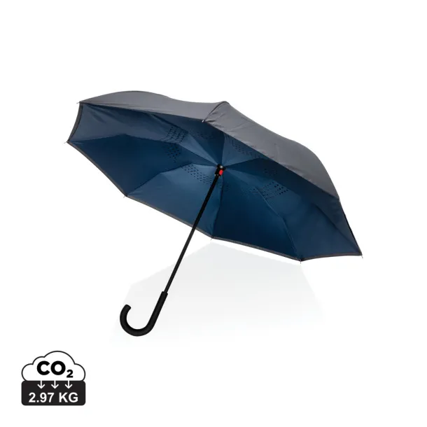  23" Impact AWARE™ RPET 190T reversible umbrella - XD Collection Navy Blue 