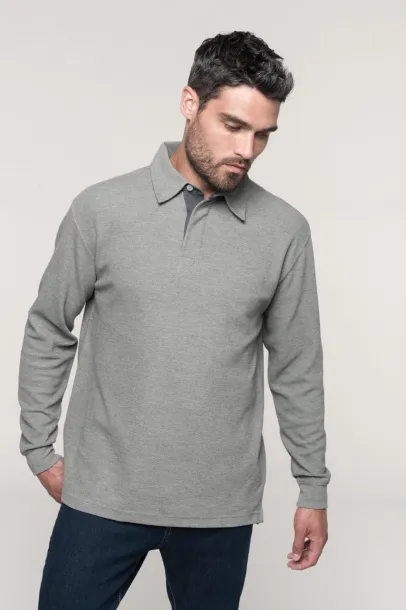  Polo majica dugih rukava - Kariban Stone Grey Heather Tamno siva