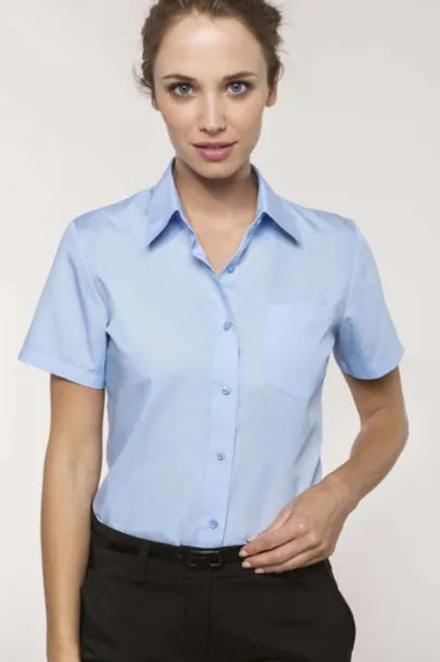 JUDITH LADIES' SHORT-SLEEVED SHIRT - Kariban Metro Blue