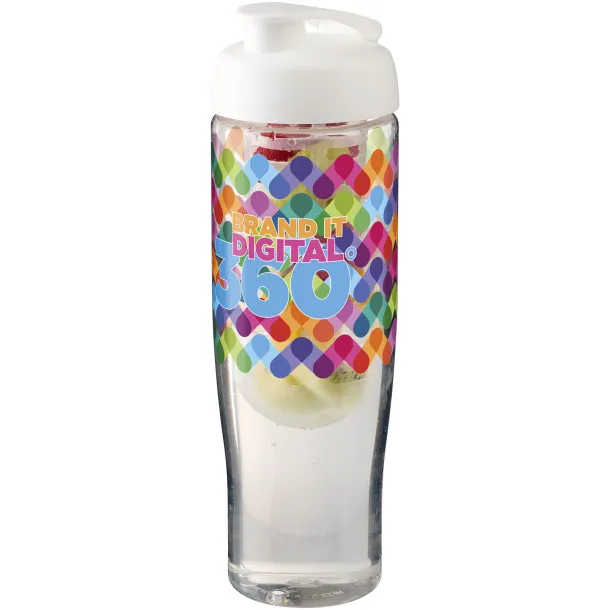 H2O Tempo® 700 ml flip lid sport bottle & infuser - Unbranded White White