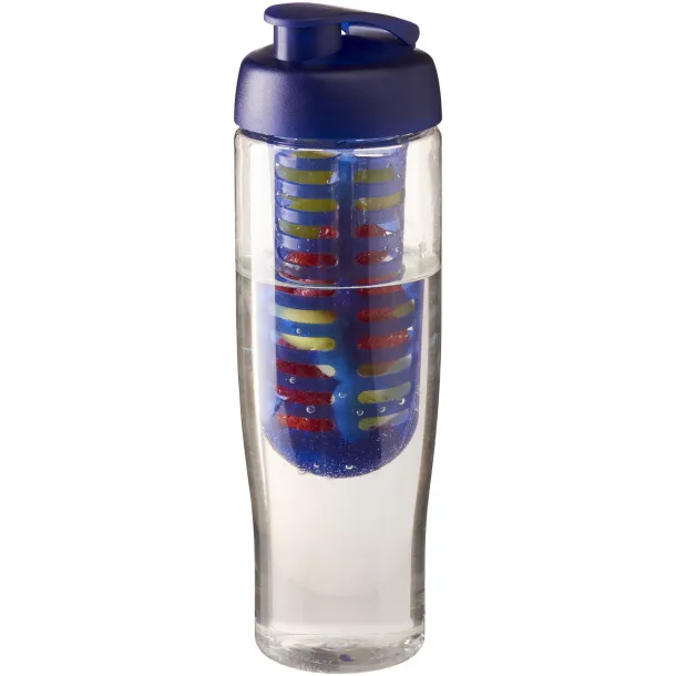 H2O Tempo® 700 ml flip lid sport bottle & infuser - Unbranded White Blue