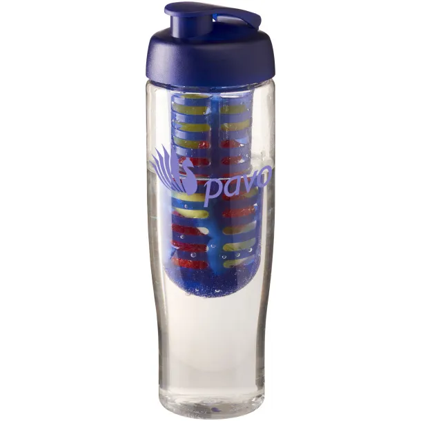 H2O Tempo® 700 ml flip lid sport bottle & infuser - Unbranded White Blue