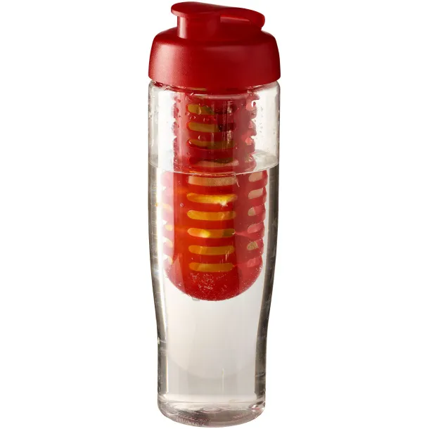 H2O Tempo® 700 ml flip lid sport bottle & infuser - Unbranded White Red