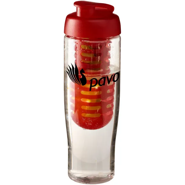 H2O Tempo® 700 ml flip lid sport bottle & infuser - Unbranded White Red