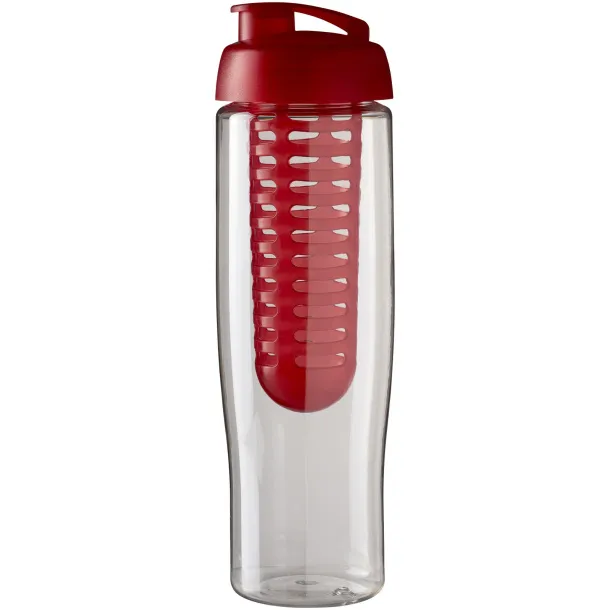 H2O Tempo® 700 ml flip lid sport bottle & infuser - Unbranded White Red