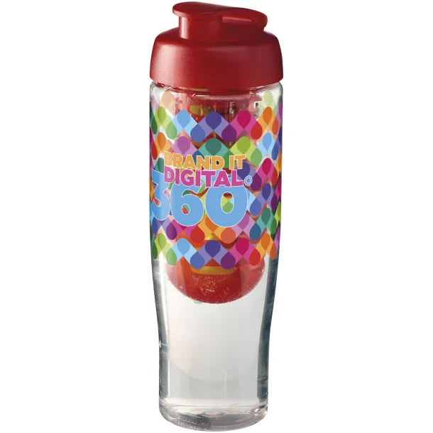 H2O Tempo® 700 ml flip lid sport bottle & infuser - Unbranded White Red