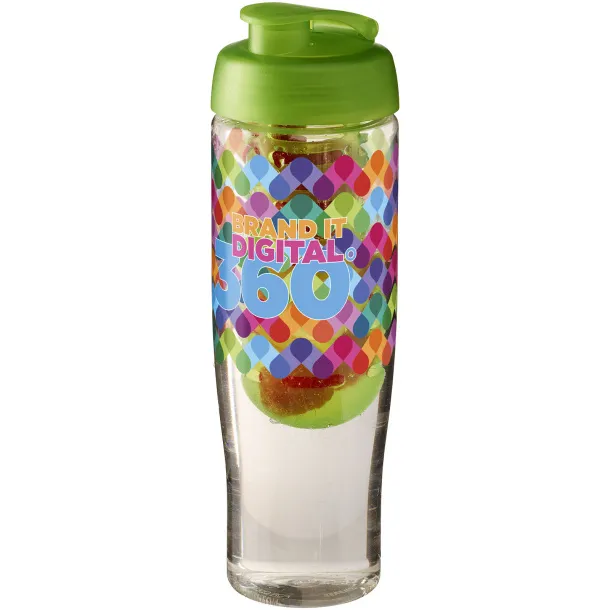 H2O Tempo® 700 ml flip lid sport bottle & infuser - Unbranded White Lime