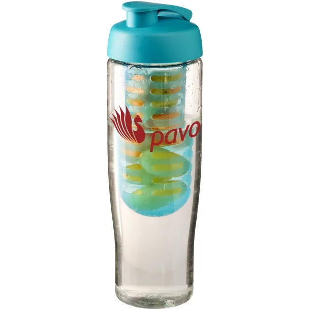 H2O Tempo® 700 ml flip lid sport bottle & infuser - Unbranded White Aqua blue