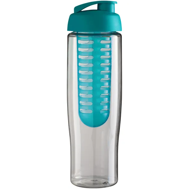 H2O Tempo® 700 ml flip lid sport bottle & infuser - Unbranded White Aqua blue