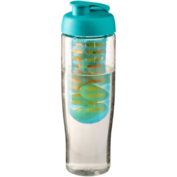 H2O Tempo® 700 ml flip lid sport bottle & infuser - Unbranded White Aqua blue