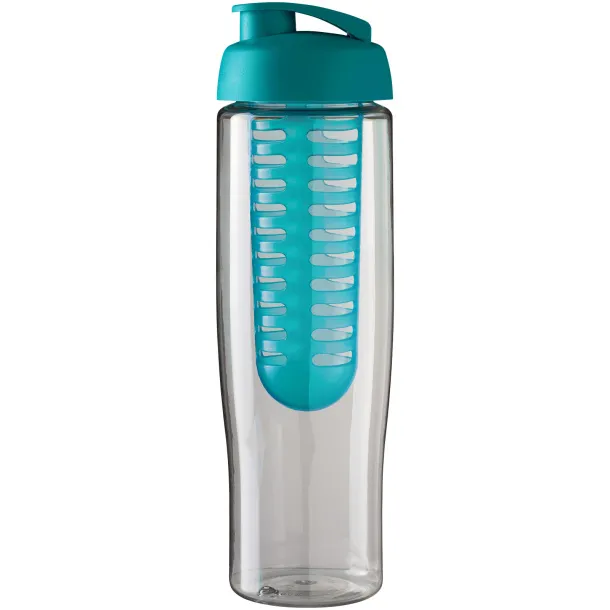 H2O Tempo® 700 ml flip lid sport bottle & infuser - Unbranded White Aqua blue