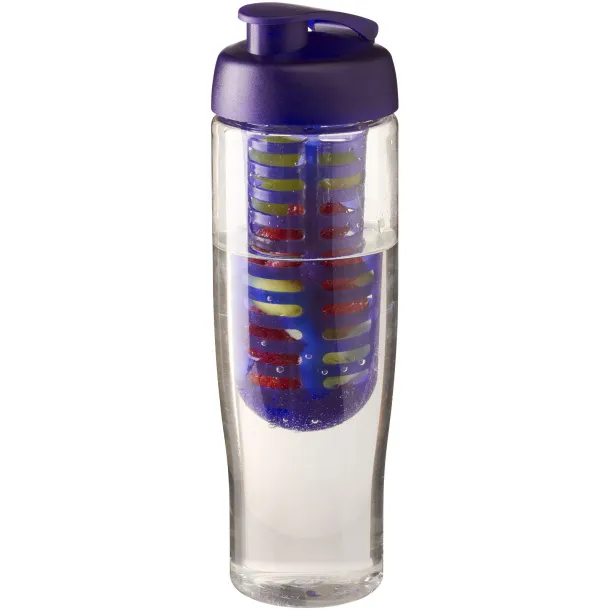 H2O Tempo® 700 ml flip lid sport bottle & infuser - Unbranded White Purple