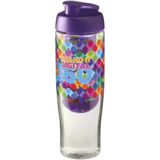 H2O Tempo® 700 ml flip lid sport bottle & infuser - Unbranded White Purple