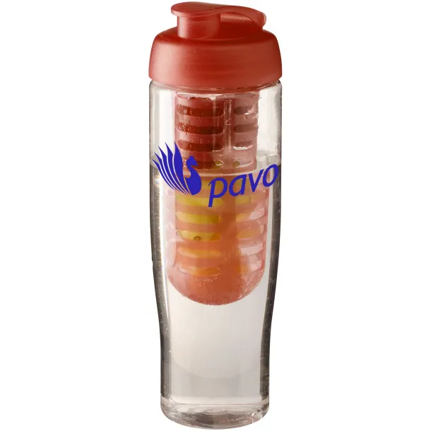 H2O Tempo® 700 ml flip lid sport bottle & infuser - Unbranded White Orange