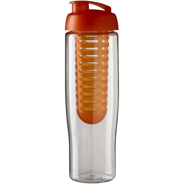 H2O Tempo® 700 ml flip lid sport bottle & infuser - Unbranded White Orange