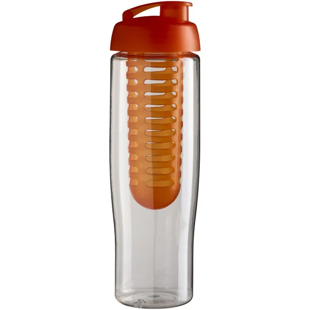 H2O Tempo® 700 ml flip lid sport bottle & infuser - Unbranded White Orange